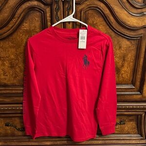 Polo by Ralph Lauren Kids Red Long Sleeve Shirt Size L (14-16)
